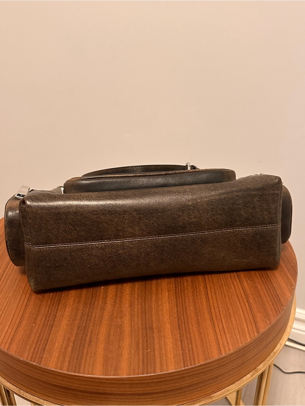 COACH Brown Leather Shoulder Bag with Front & Side Pockets - Picture 8 of 9